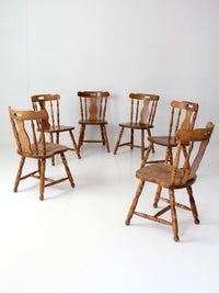 mid-century Colonial Revival spindle back dining chairs | set of 6