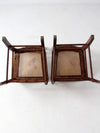 antique Victorian ladder back chairs with cane seats pair