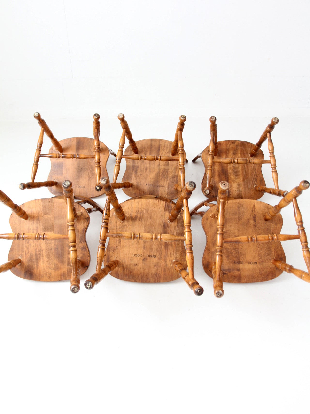mid-century Colonial Revival spindle back dining chairs | set of 6