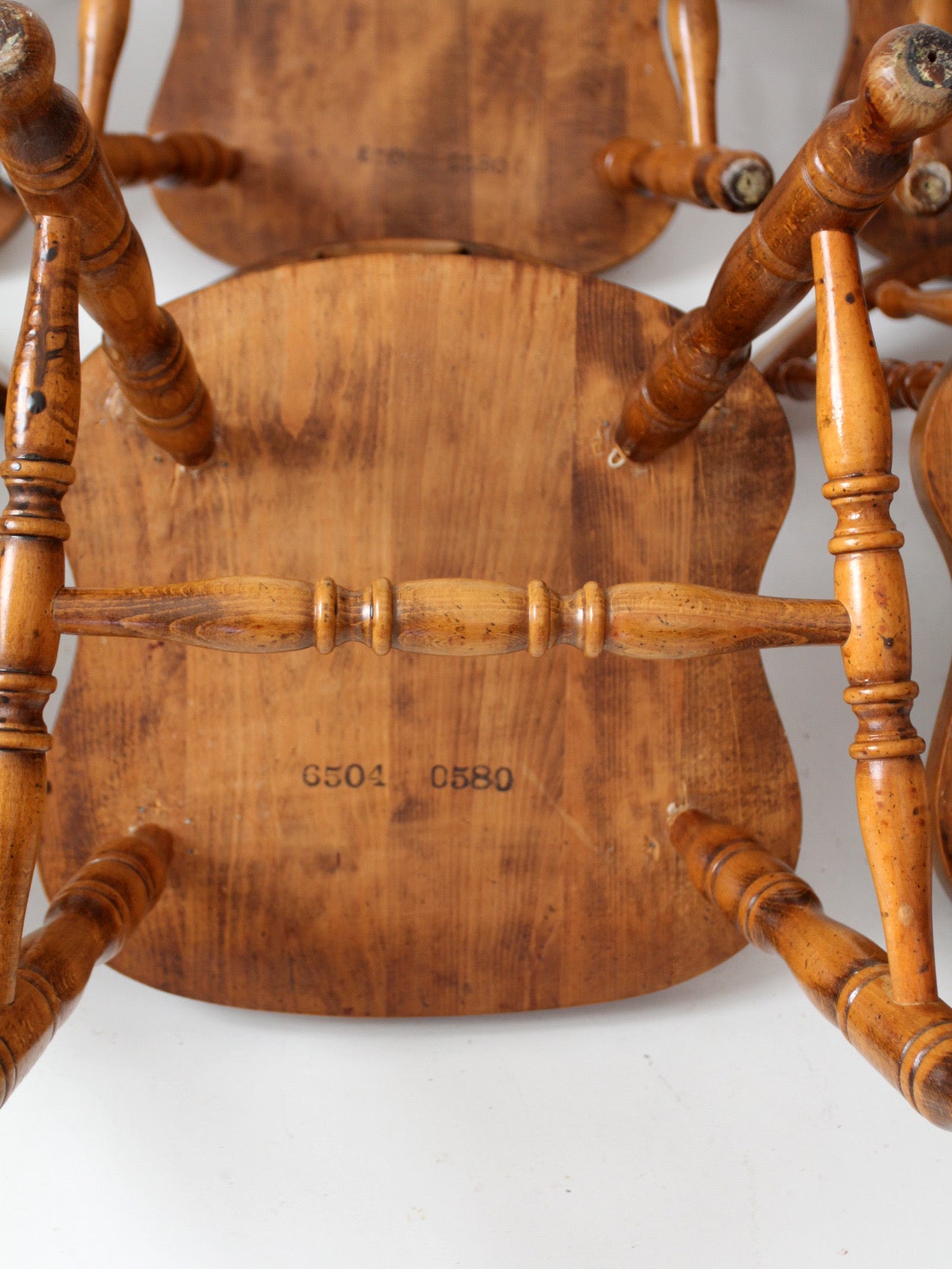 mid-century Colonial Revival spindle back dining chairs | set of 6