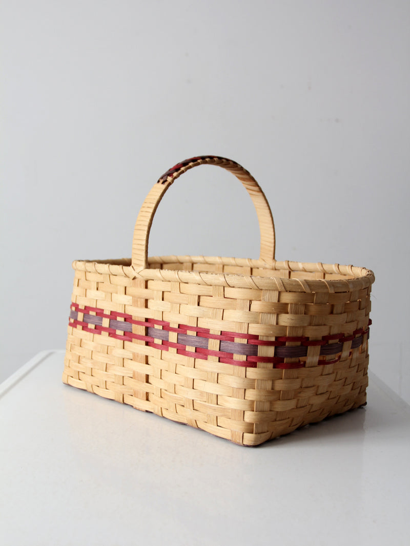 vintage splint weave basket