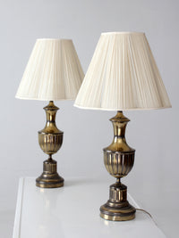 pair of vintage brass urn table lamps