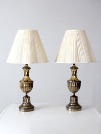 pair of vintage brass urn table lamps