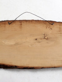 vintage hand painted landscape on wood slab