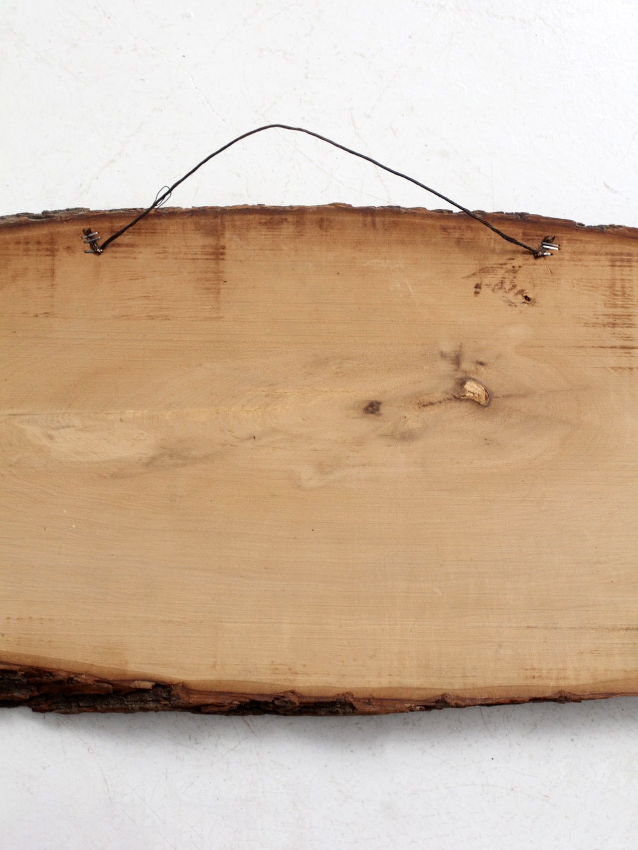 vintage hand painted landscape on wood slab