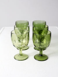 vintage Bartlett Collins thumbprint goblets set of 6