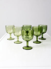 vintage Bartlett Collins thumbprint goblets set of 6