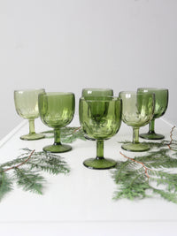 vintage Bartlett Collins thumbprint goblets set of 6