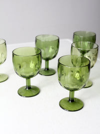 vintage Bartlett Collins thumbprint goblets set of 6