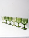 vintage Bartlett Collins thumbprint goblets set of 6