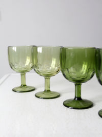 vintage Bartlett Collins thumbprint goblets set of 6