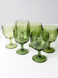 vintage Bartlett Collins thumbprint goblets set of 6