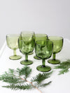 vintage Bartlett Collins thumbprint goblets set of 6