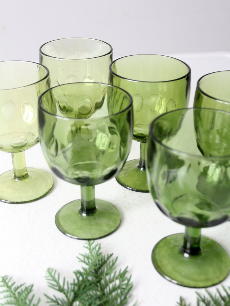 vintage Bartlett Collins thumbprint goblets set of 6