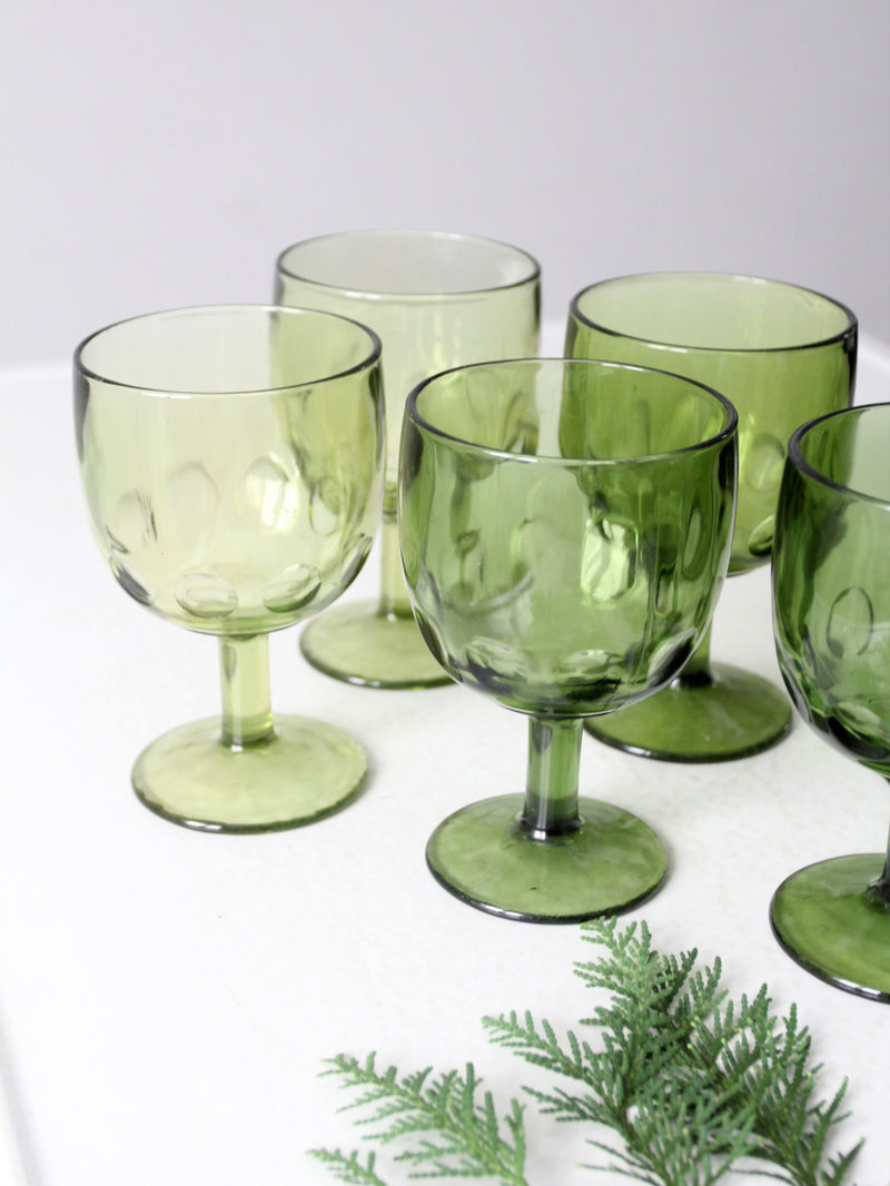 vintage Bartlett Collins thumbprint goblets set of 6