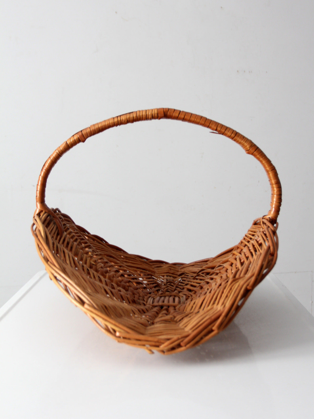vintage wicker kindling basket