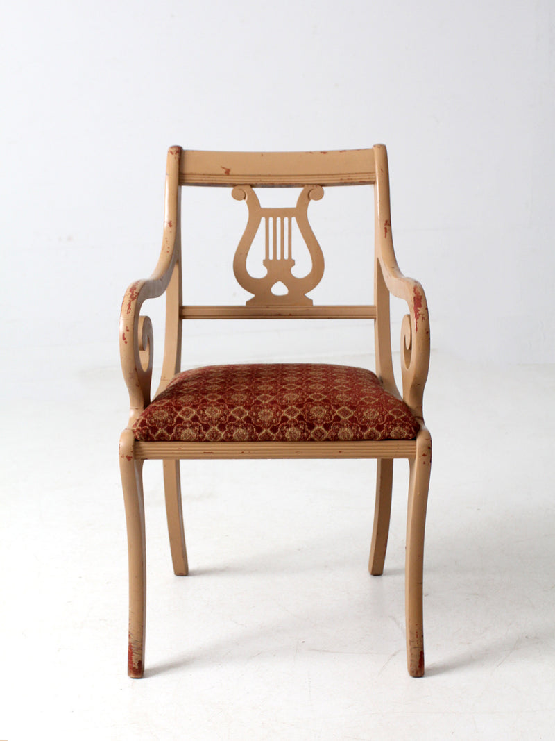 antique lyre back armchair