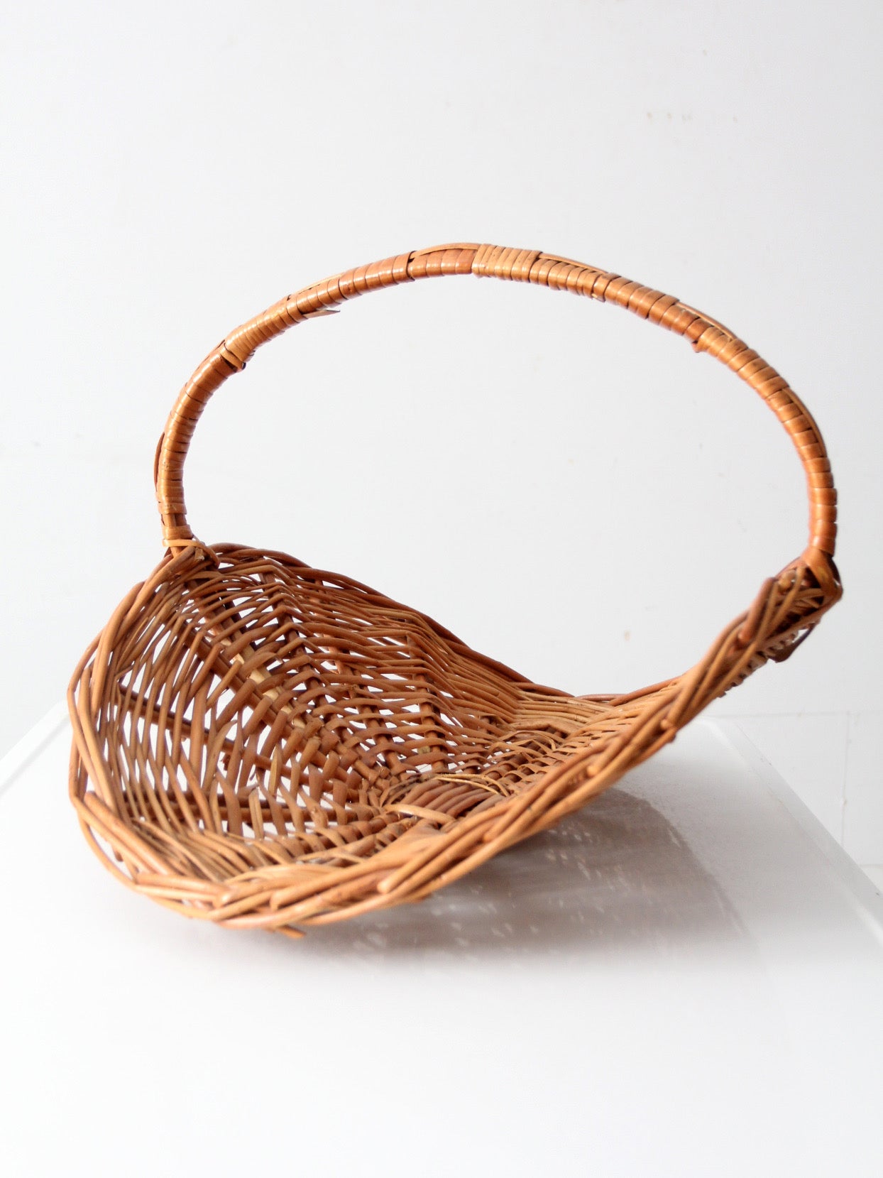 vintage wicker kindling basket