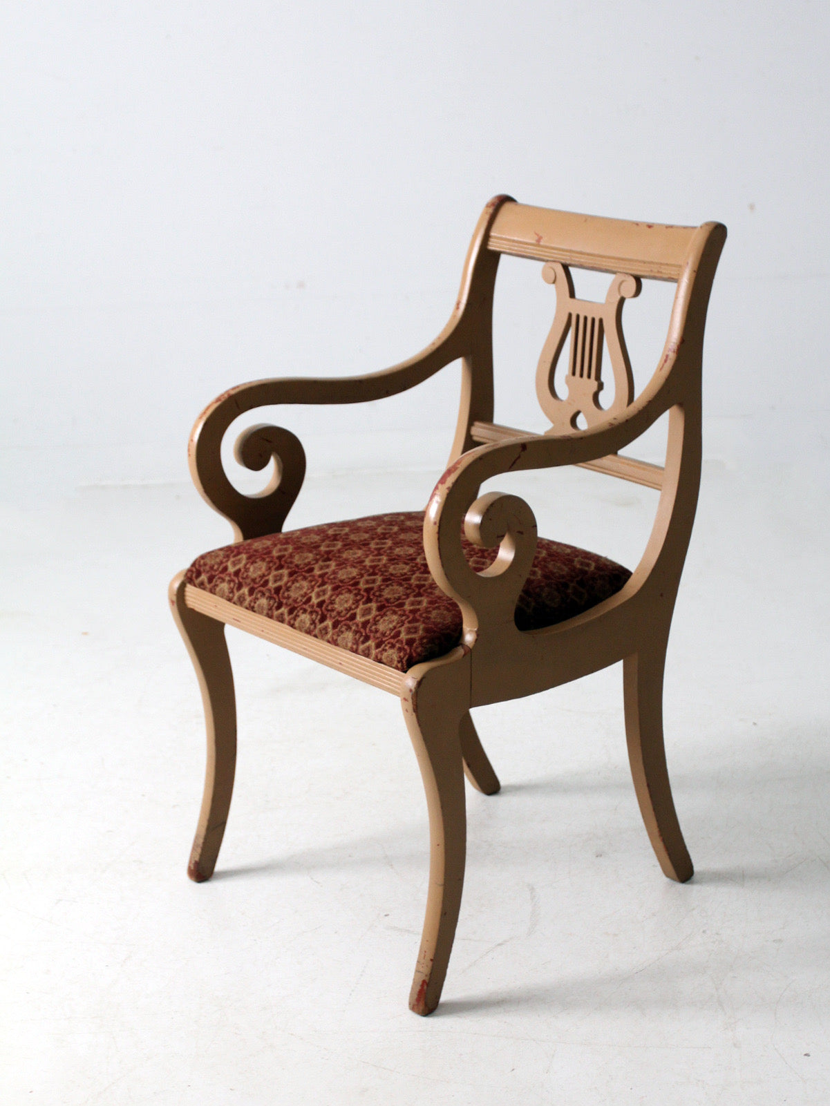 antique lyre back armchair