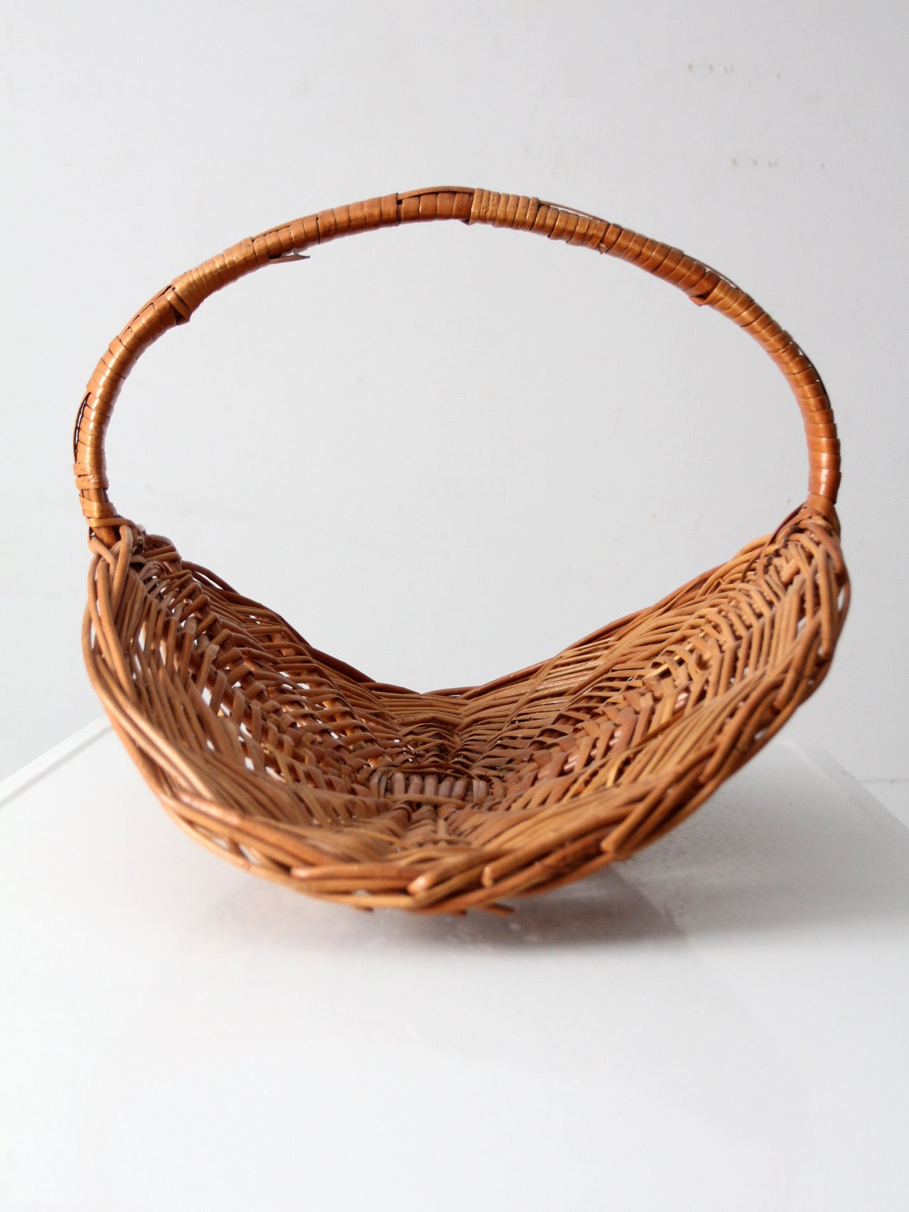vintage wicker kindling basket