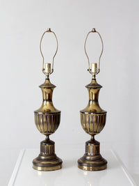 pair of vintage brass urn table lamps