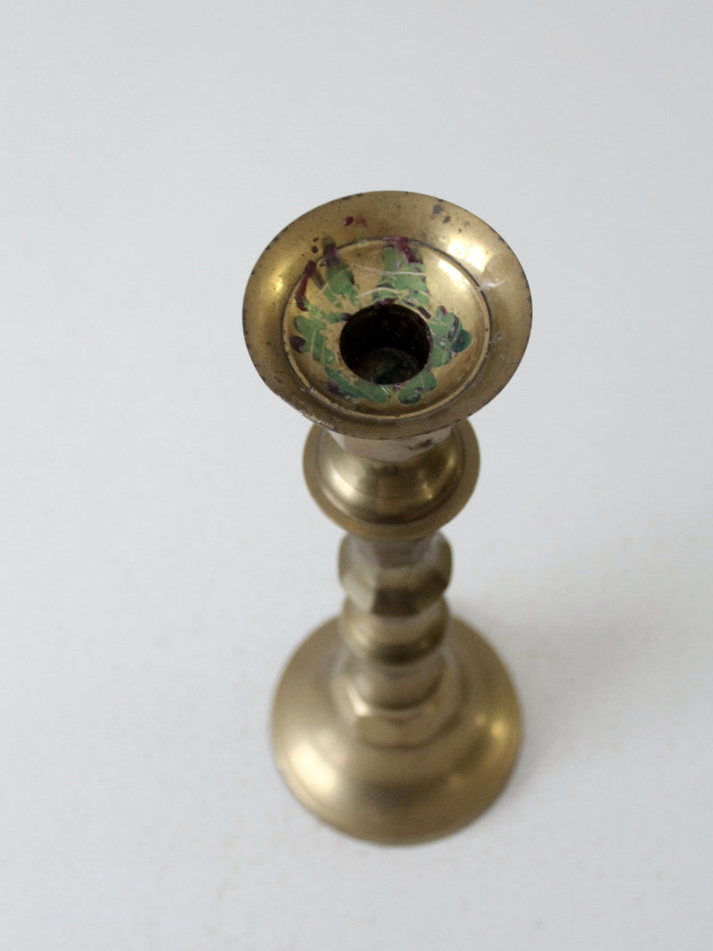 antique brass baluster candlestick holder