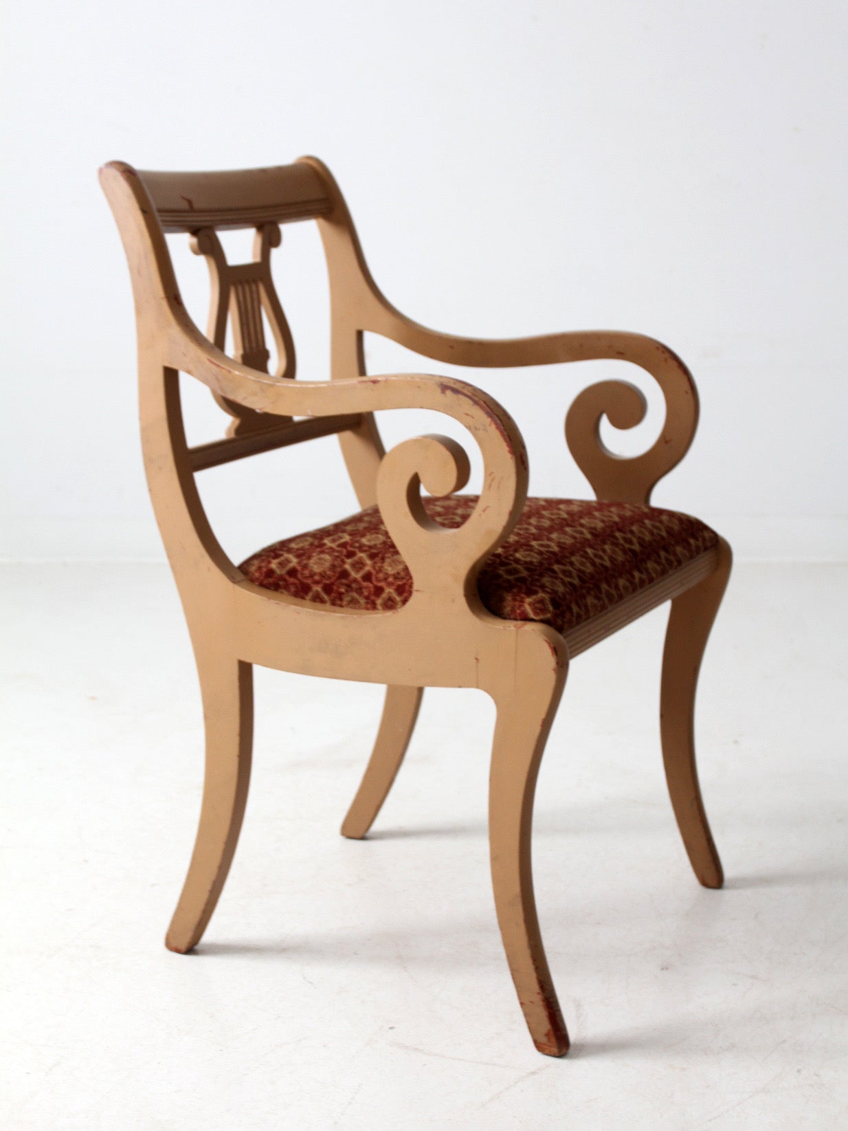 antique lyre back armchair