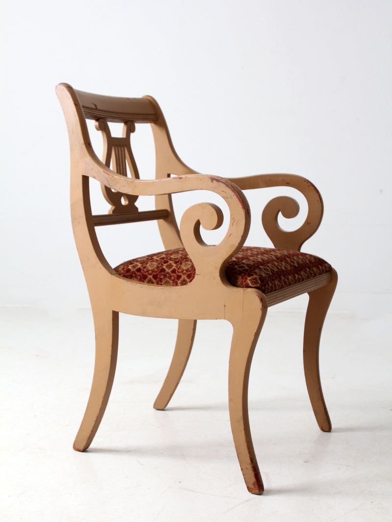 antique lyre back armchair