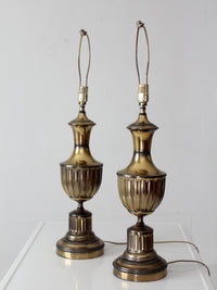 pair of vintage brass urn table lamps