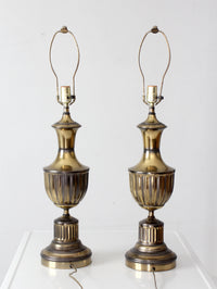 pair of vintage brass urn table lamps