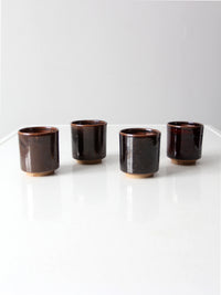 set of 4 studio pottery cups