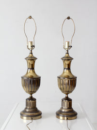 pair of vintage brass urn table lamps