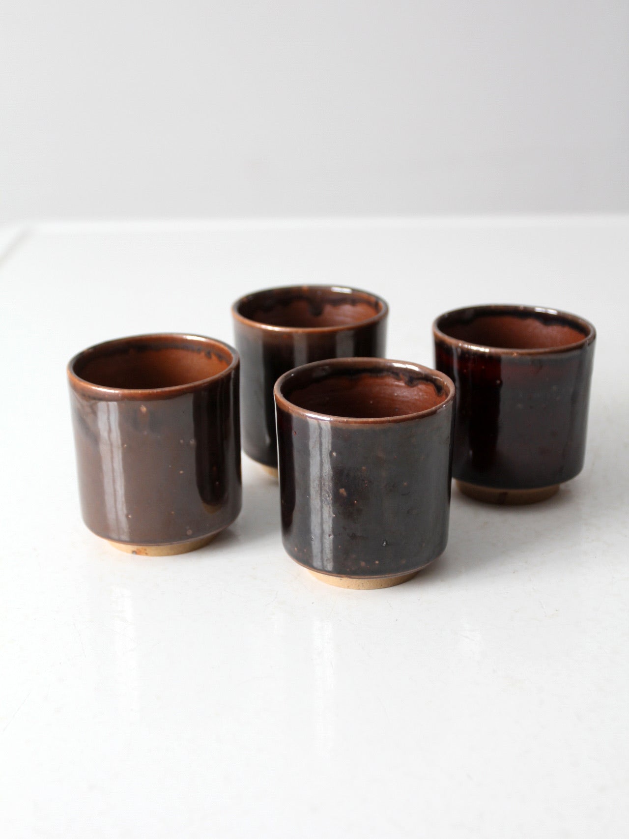 set of 4 studio pottery cups