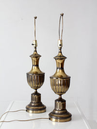 pair of vintage brass urn table lamps