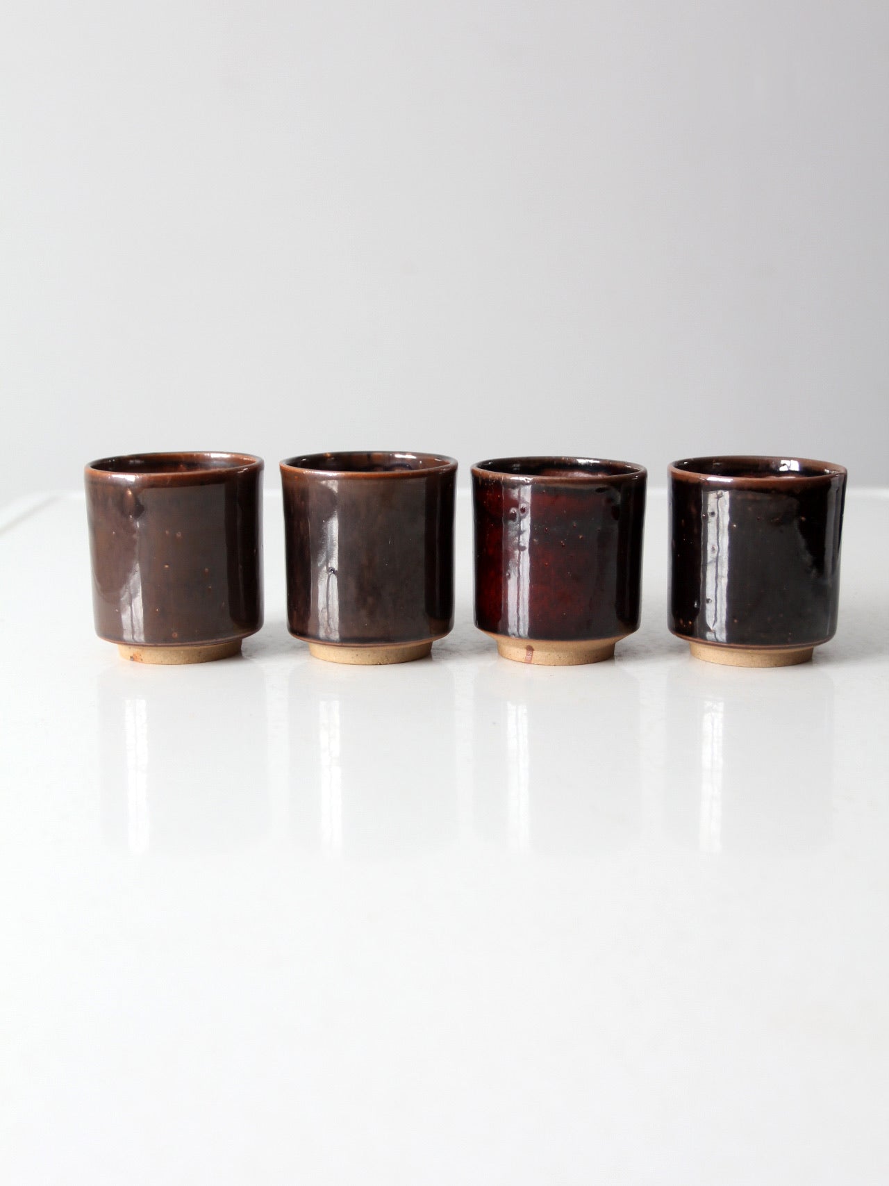 set of 4 studio pottery cups