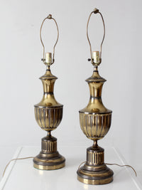 pair of vintage brass urn table lamps