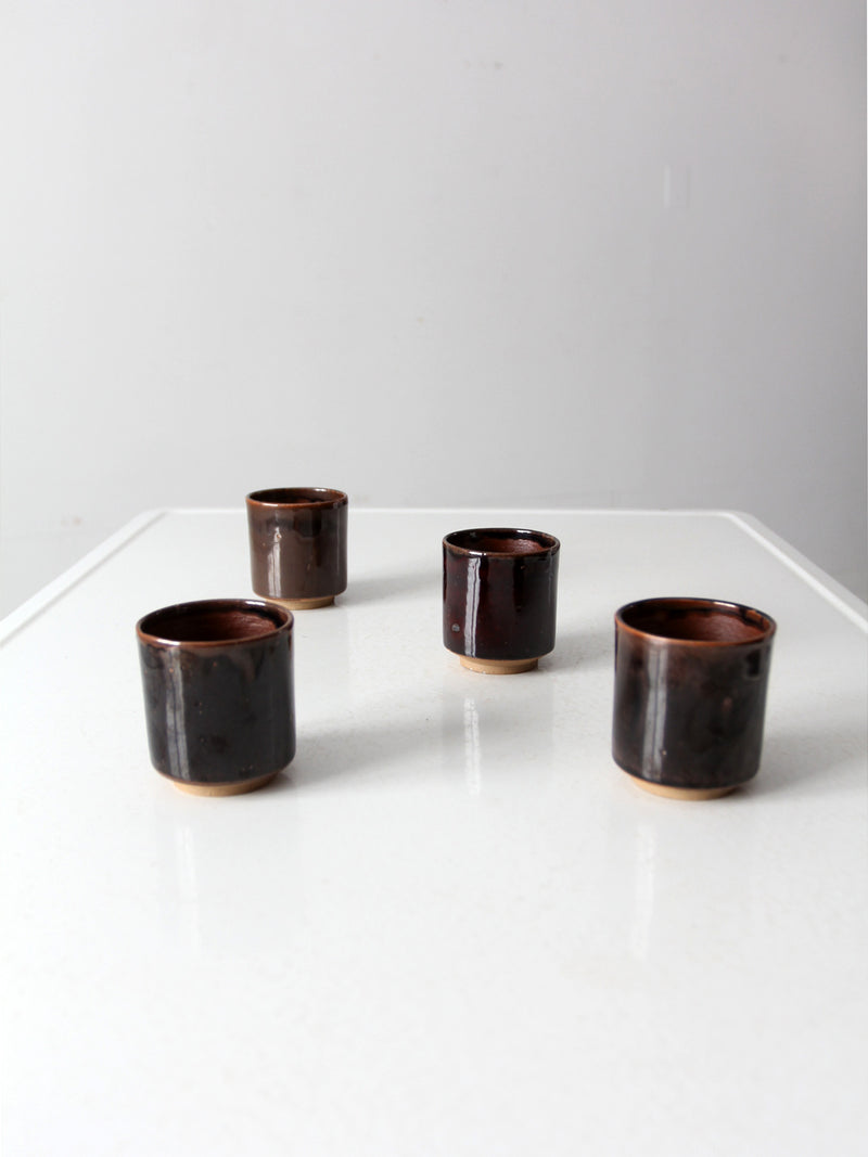 set of 4 studio pottery cups