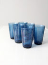 vintage Vereco set of 6 blue glass tumblers