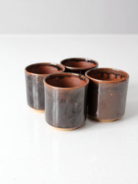 set of 4 studio pottery cups