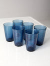 vintage Vereco set of 6 blue glass tumblers