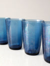 vintage Vereco set of 6 blue glass tumblers