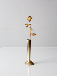 mid-century brass rose bud vase figurine