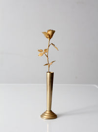 mid-century brass rose bud vase figurine