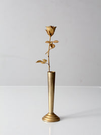 mid-century brass rose bud vase figurine