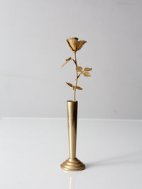 mid-century brass rose bud vase figurine