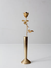 mid-century brass rose bud vase figurine