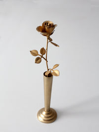 mid-century brass rose bud vase figurine