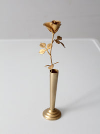mid-century brass rose bud vase figurine