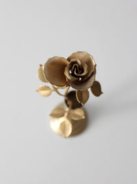 mid-century brass rose bud vase figurine