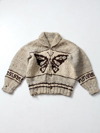 vintage Cowichan style butterfly camp sweater